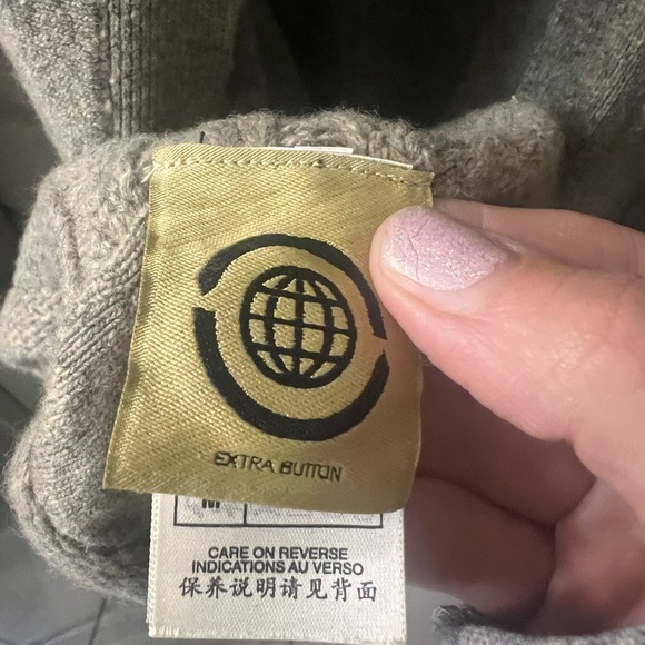 Max Studio 100% Wool Taupe Cardigan Sweater - Picture 5 of 6